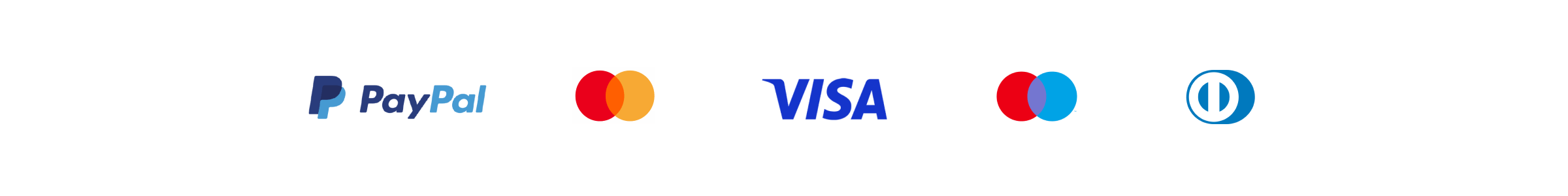 Payment logos_Paypal, Mastercard, Visa, Maestro, Diners - POMĚR 8x1