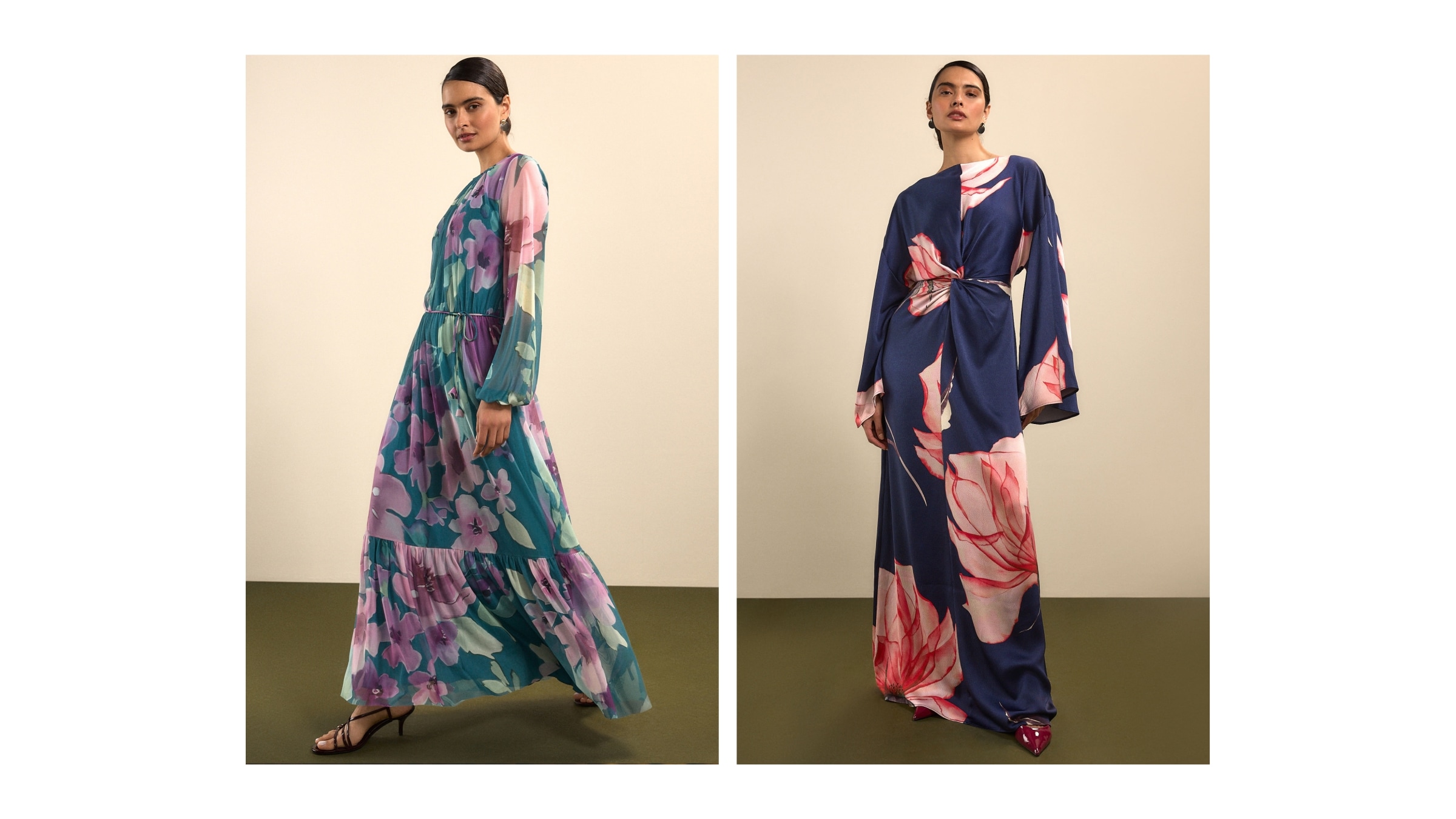 فساتين بنقشة الزهور