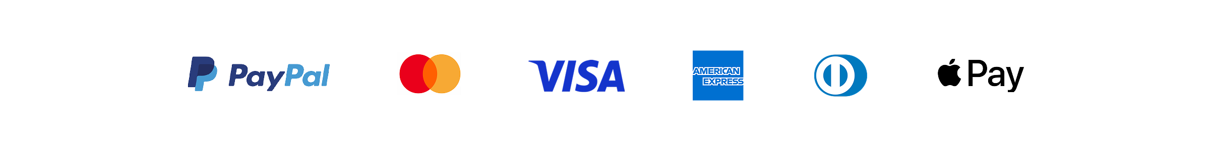 Payment logos_EN_PayPal, Mastercard, Visa, Amex, Diners, ApplePay - RATIO 8x1